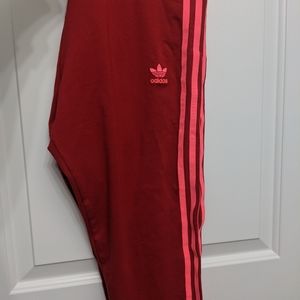 Red Adidas Trefoil Leggings